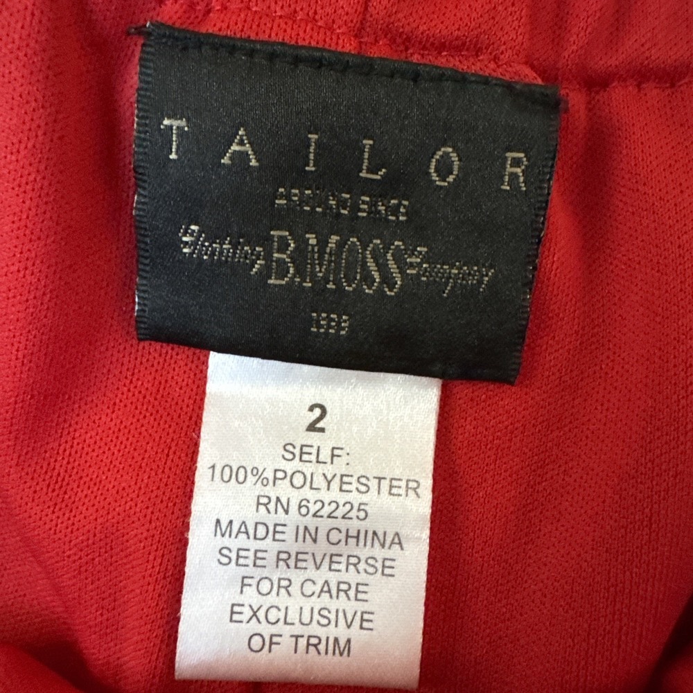 Vintage Tailor By B Moss Skirt Women's Size 2 Red Fairy Asymmetrical Midi Lined - Picture 6 of 7